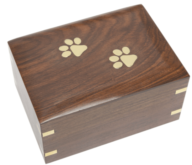10.-Wooden-Pet-Urn-with-Brass-Paws Wooden Pet Urn with Brass Paws